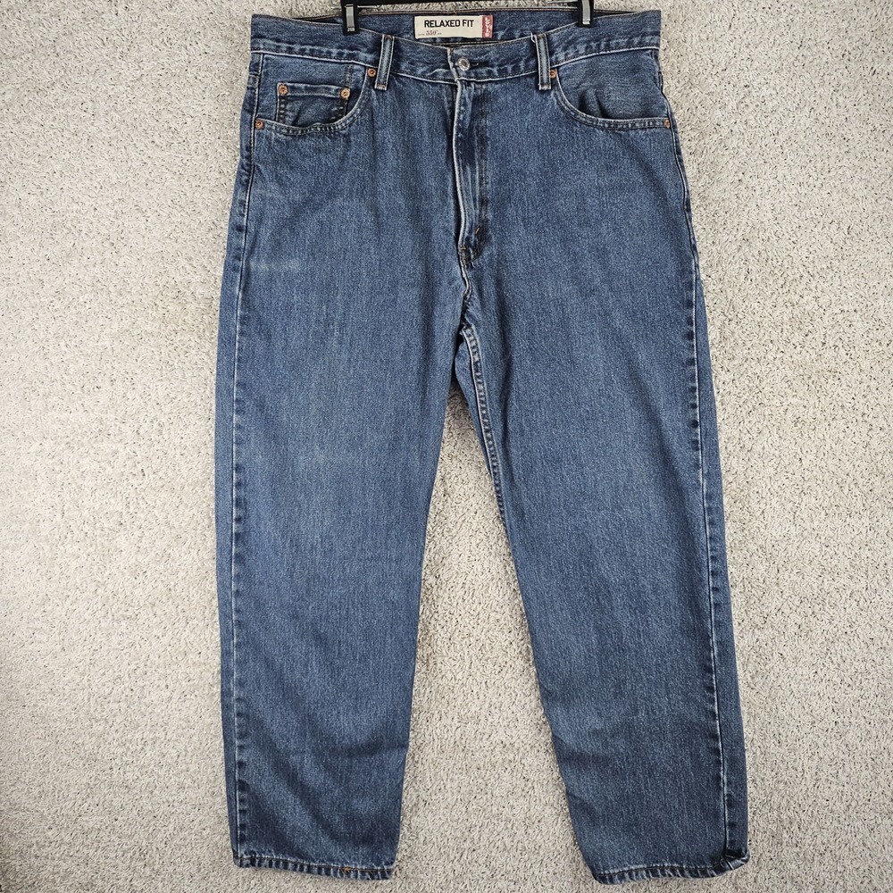 Vintage Y2K Old Navy Carpenter Blue Jeans Sz 36x34 (32.5) Baggy Workwear Chore